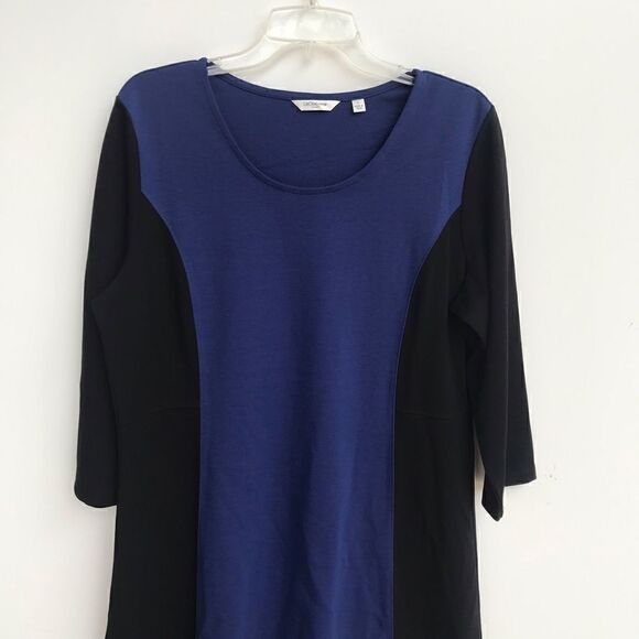 Liz Claiborne Color block dress size L Black Navy - Picture 6 of 8